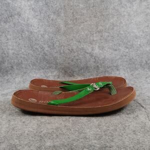 Roxy Shoes Womens 7 Sandals Flip Flop Slip On Casual Surf Beach Style Green Flat